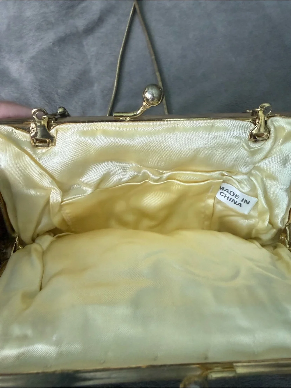 Vtg Beaded Bugle clamshell cocktail bag clutch mermaid